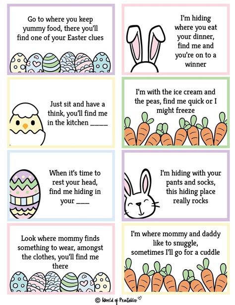 easter basket scavenger hunt riddles|easter scavenger hunt clues printable.